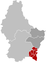 Remichin kantoni: Mondorf-les-Bains, Remich, Dalheim, Schengen, Lenningen, Wellenstein, Stadtbredimus, Bous, Burmerange ja Waldbredimus.